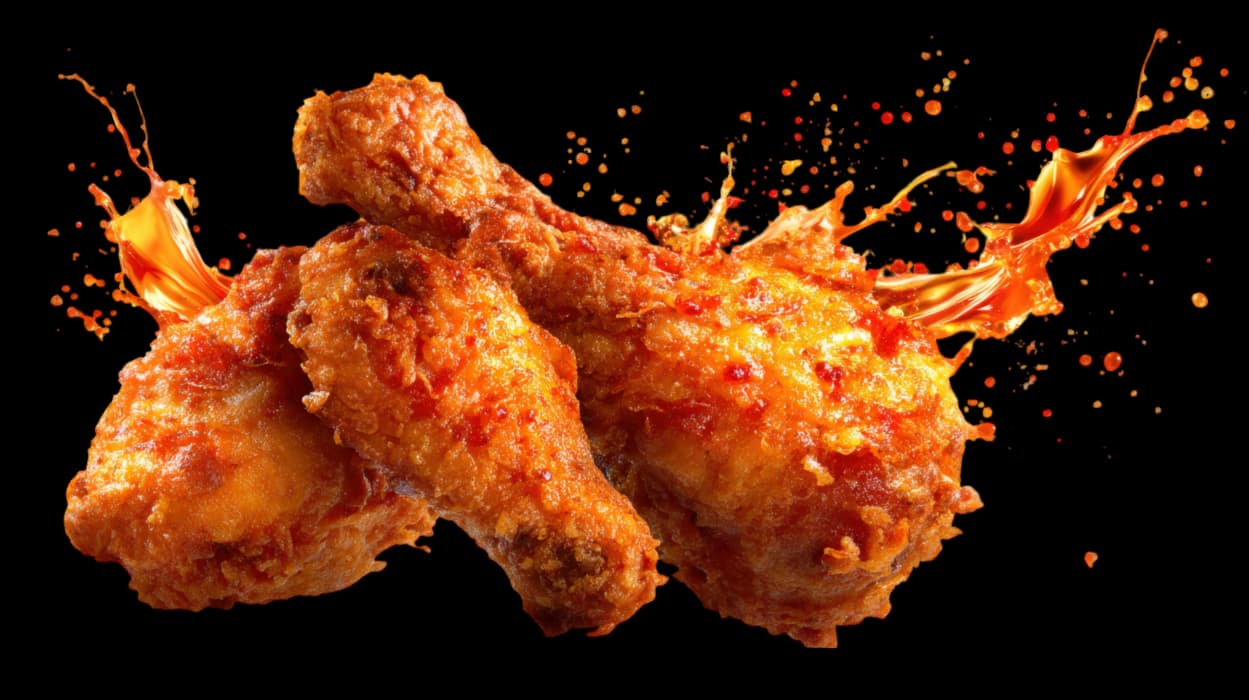 Freshly fried ChickenRun chicken